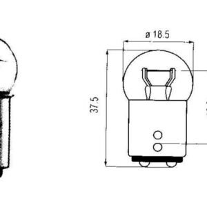 Lamp Bosma 12V - 21/5W BAY15D | Kleine bol